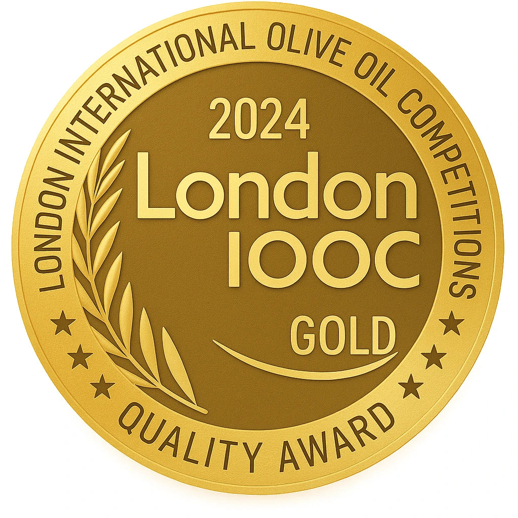 Gold medal with '2024 London IOOC Gold Quality Award' text on a white background