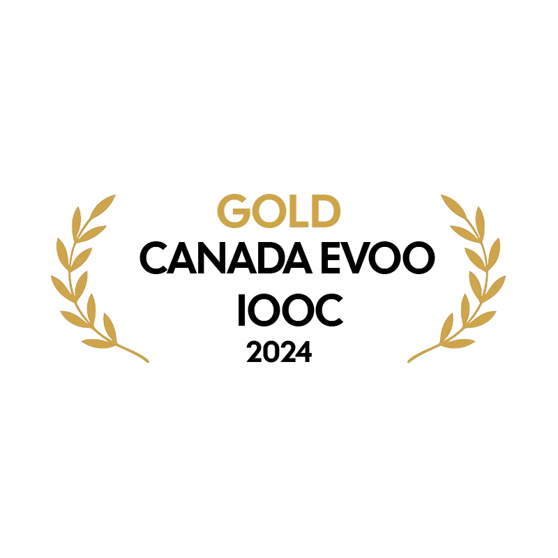 Gold Canada EVOO 100C 2024 award on a white background